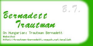 bernadett trautman business card